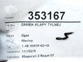 ZÁMOK PIATÝCH DVERÍ OPEL MERIVA A (MPV) (X03) 2003 - 2010