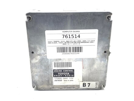 RIADIACA JEDNOTKA MOTORA TOYOTA RAV 4 II (_A2_) 2000 - 2005 89661-42A10