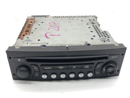 Rádio Peugeot 207 (WA_, WC_) 2006 - 2015 96591229XT
